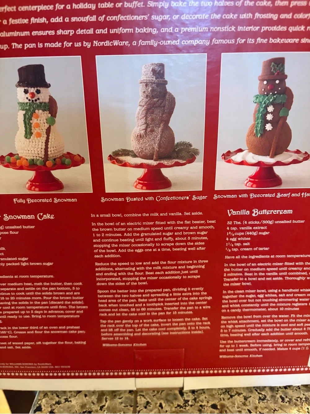 Williams Sonoma Snowman Cake Pan New